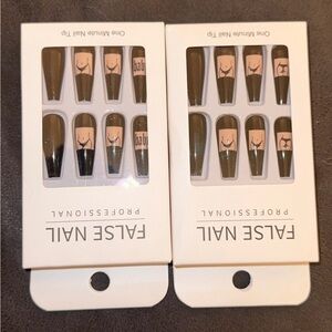 Black False Nail Set